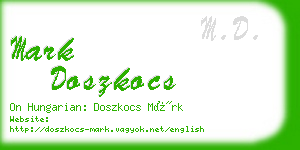 mark doszkocs business card